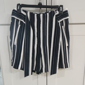 Striped Black and White Women's Shorts